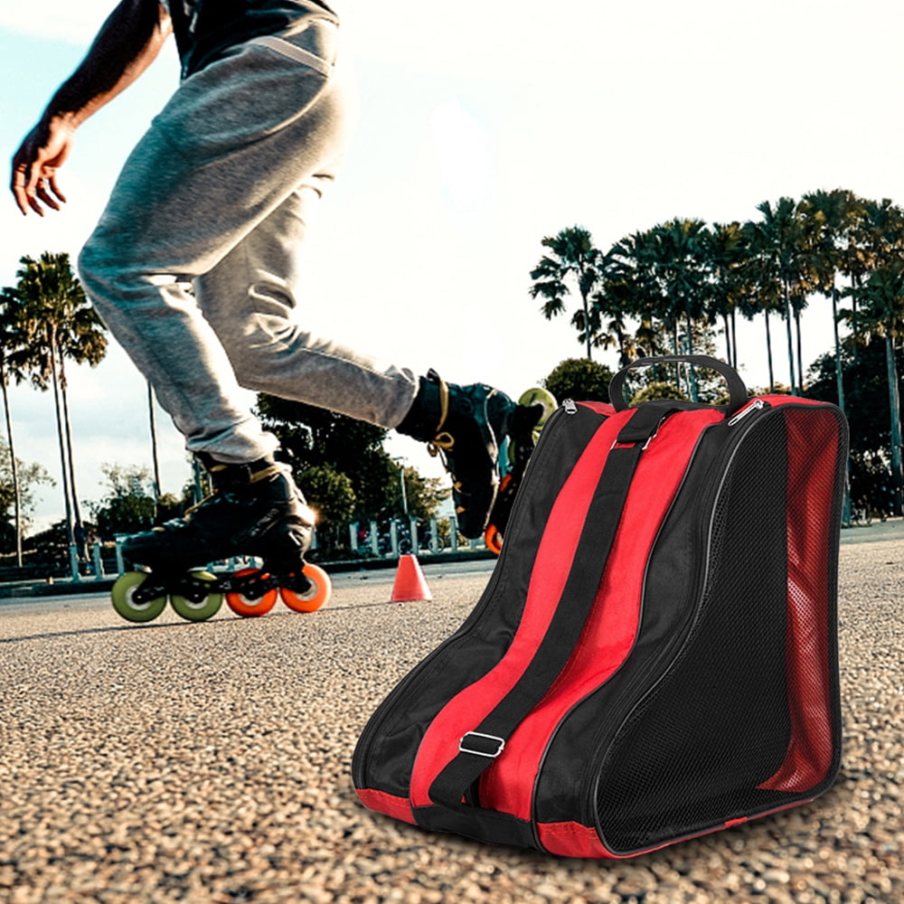 Ghopy Kids Roller Skate Bag Oxford Cloth Ice Skate Case Heavy-Duty Inline Skate Bag Breathable Triangle Skate Bag Premium Ski Sport Shoulder Bag Waterproof Skate Tote 