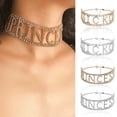 thumbnail image 2 of Collier Ras du Cou Mode pour Femmes avec Strass et Lettres en Alliage, 2 of 10