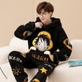 thumbnail image 1 of Warm Cute Fleece Pajamas For Men Thick Plush Pajama Sets Winter Male Sleepwear Coral Velvet Flannel Clothes Home Suit Пижама tzw, 1 of 7