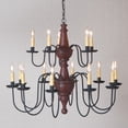 thumbnail image 2 of Irvins Country Tinware Harrison Two Tier Chandelier in Plantation Red, 2 of 2