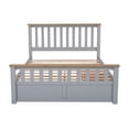 thumbnail image 2 of Queen Size Wood Platform Bed with Two Drawers and Wooden Slat Support(Gray), 2 of 11