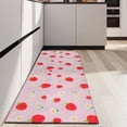 thumbnail image 4 of Strawberry Plants Fruit Daisy Pink Pattern Kitchen Rug Mat,Kitchen Runner Rugs Non Skid Washable,Decorative Kitchen Floor Mats for Kitchen,Sink,Laundry,17"X47", 4 of 5