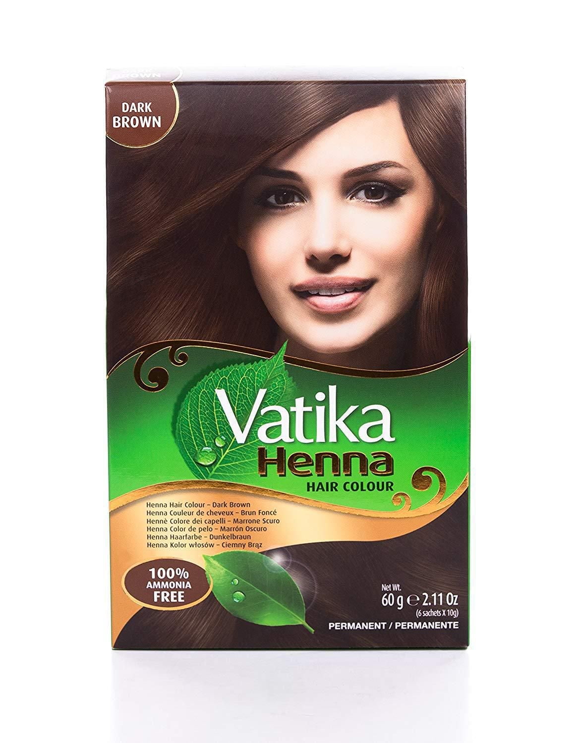Colorant capillaire brun Vatika de Dabur à base d'henna
