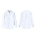 thumbnail image 2 of Splozh Boys Dressy Shirt 4-13 Years Boys Long Sleeve Oxford Dress Shirts Casual Button Down Shirts Tops for Boys Girls,White,12-13 Years, 2 of 3