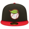 thumbnail image 2 of Men's New Era Black/Red Fresno Grizzlies Theme Night 59FIFTY Fitted Hat, 2 of 5