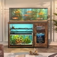 thumbnail image 7 of Homieasy Heavy Duty 55-75 Gallon Aquarium Stand with Power Outlets, LED Light & Storage Cabinet - Reversible Metal Fish Tank Stand, 880LBS Capacity, Rustic Brown, 7 of 7