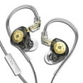thumbnail image 1 of bedienty KZ Cellphone Wired Earphone Running Jogging In-ear Detachable Headset Laptop HiFi Headphone L Shaped Connector Black Mic 1Set, 1 of 6