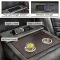 thumbnail image 5 of Comfort Stretch 3-Seater Manual Recliner Sofa with Wireless Charger,Zero Gravity,LED Light,USB Ports,Recessed Power Strip ,Reclining Couch with Cup Holders Loveseat for Living Room Faux Leather,Black, 5 of 7