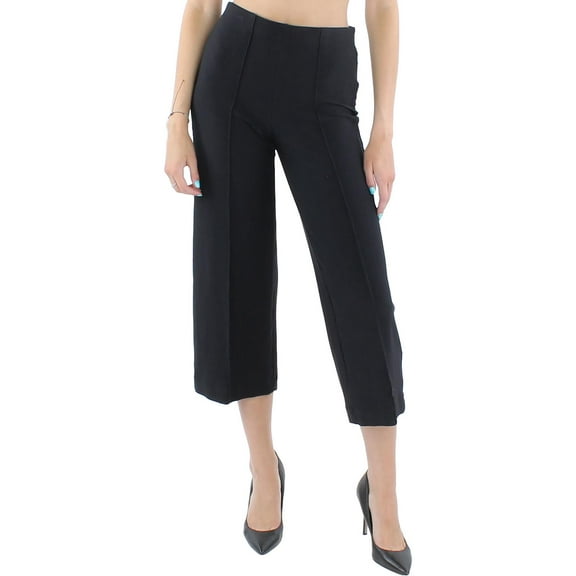 Anne Klein Womens High Rise Wide Leg Cropped Pants