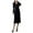 Black, variant on BangWanChi Long Sleeve Dresses for Women Fall Ladies Solid Color Small Knitted V-neck And Winter Temperament Collection Waist Bag Buttocks Base Woolen Dress