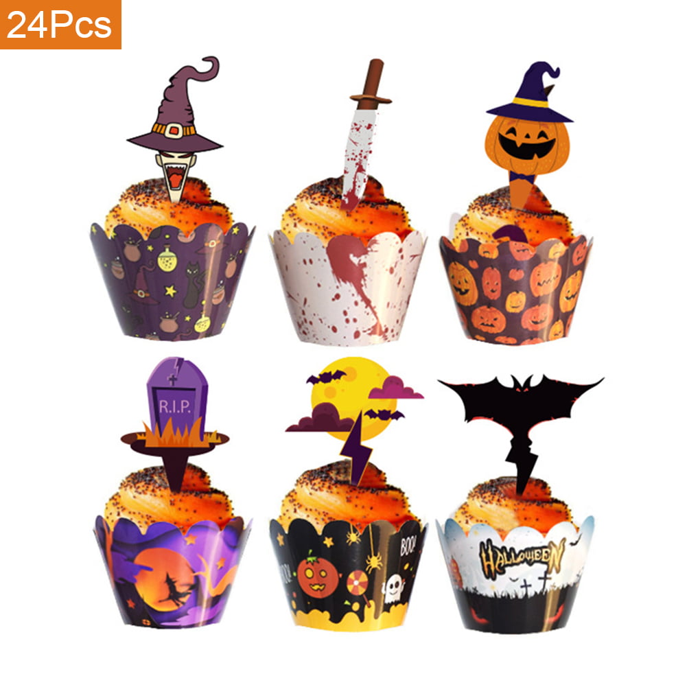 12 x Halloween Eyeballs 2" PRE-CUT PREMIUM RICE PAPER Edible Cupcake Toppers 