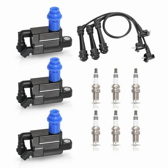 ISA Set of 3 Ignition Coil 6 Platinum Spark Plug and 3 Wire Set For Toyota Lexus 2001-2005 IS300, 1998-2005 GS300, 1998-2000 SC300, 1998 Supra 3.0L V6 Replacement for UF228 4503 1756170