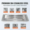 thumbnail image 3 of VEVOR 30 x 10 inch Drop-in Fire Pit Pan, Rectangular Stainless Steel Fire Pit Burner Kit, Natural & Propane Gas Fire Pan 125,000 BTU with H-Burner for Indoor or Outdoor Use, 3 of 9
