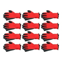 findmall Crinkle Latex Rubber Hand Coated Safety Work Gloves M-Size 12 Pairs Pack