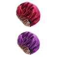 thumbnail image 1 of 2 Uds Gorro De Seda Satinada Gorros Para Dormir De Noche Sombrero Para Cabello Natural Rizado SM SunniMix Gorros de satén para mujer Gorros de dormir, 1 of 8