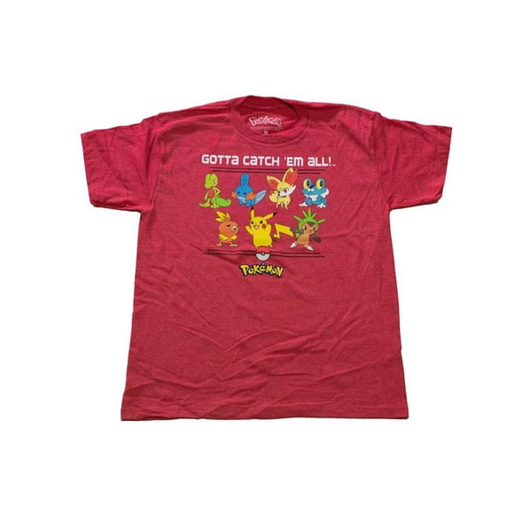 Poke-15 Pokmon Go Pikachu T-shirt à Manches Courtes pour Enfants Officiellement Autorisé L