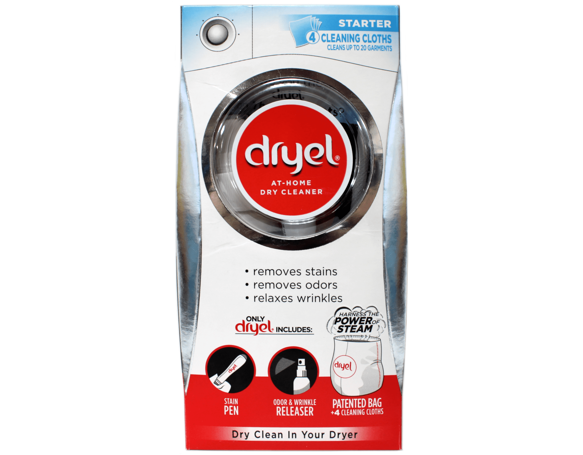 Dryel at Home Dry Cleaner Starter Kit with 4 Cleaning Cloths and
