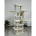 68in Tall Multi-Level Green Cat Tree with Hammocks, Hanging Basket, Cat ...