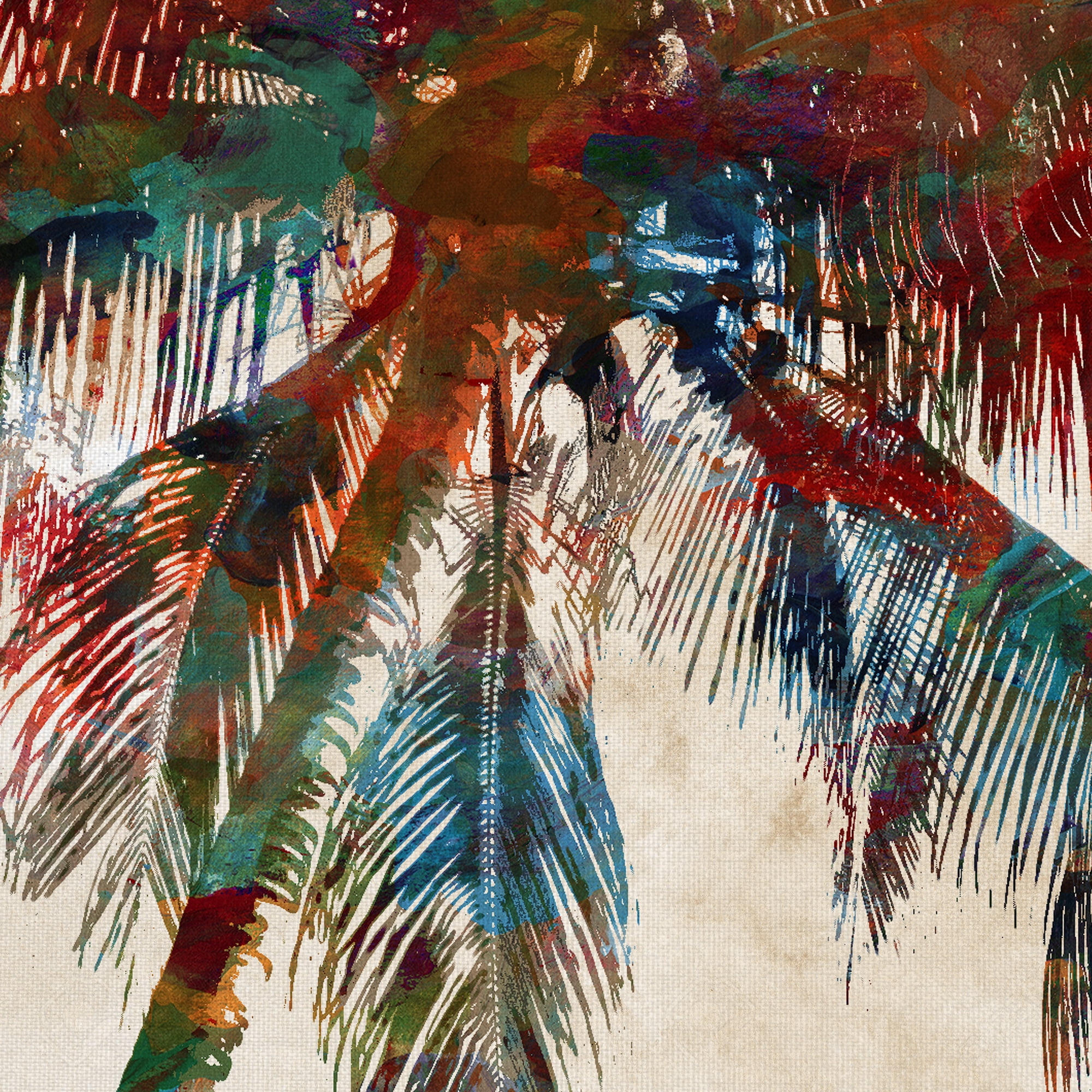 Masterpiece Art Gallery Palm Tree Tropical Punch I by Katrina Craven Canvas Art Print 24" x 24"
