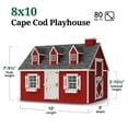 thumbnail image 3 of Little Cottage Co. 8x10 Cape Cod Playhouse with Floor and Loft, Outdoor Wood Do-It-Yourself Kit, 3 of 11