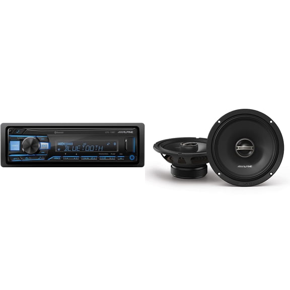 Alpine UTE-73BT Bluetooth® Multimedia Receiver (Does Not Play CDs) with DM-65-G 6.5 " Coaxial Bundle