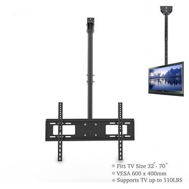 TV Ceiling Mount, Full Motion Height Adjustable Swivel Tilting Bracket for 32 to 70 Inch, TVs 110 Lbs Capacity