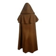 thumbnail image 3 of Hvyesh Men and Women Medieval Hooded Cloak-Renaissance Cape with Hood Vintage Halloween Cosplay Witch Costume, 3 of 3