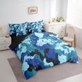 thumbnail image 3 of Homewish Vintage Camouflage 7pcs Bedding Comforter Set,Watercolor Splatter Ink Queen Bedding Sets,Blue Cayn Black Queen Sheet Sets For Boys Teens,Ultra Soft Home Decor Reversible, 3 of 8