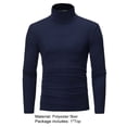 thumbnail image 3 of Trayknick Long Sleeve Turtleneck Men Pullover Soft Solid Color Stretchy Knitted Shirt for Autumn Winter, 3 of 5
