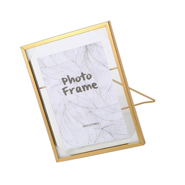 Creative Nordic Metal Glass Photo Frame Crafts Home Desktop Glass Picture Frame Display Bedroom Decors M Golden