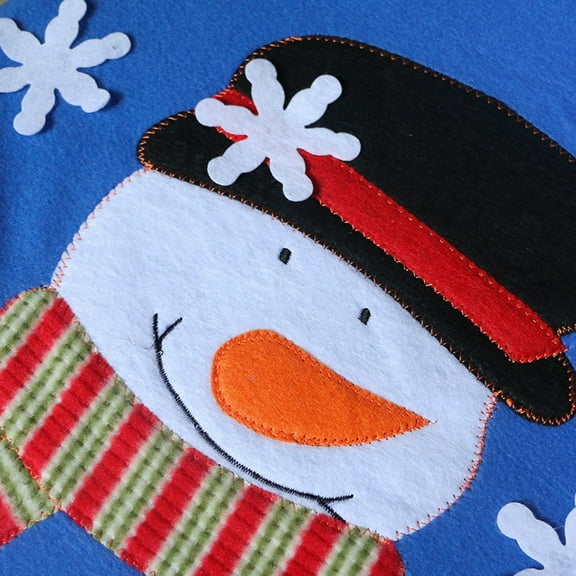 ELAYARD Holiday Toilet Seat Covers Blue Cloth Bathroom Decorative Cover for Family 1Pack