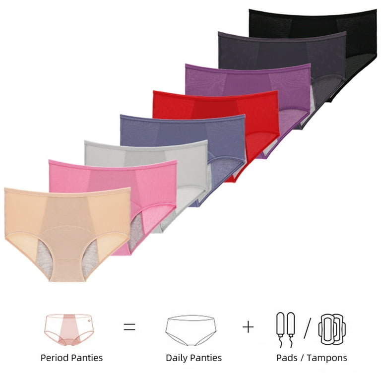Manxivoo Period Underwear for Women High Waisted Leak Proof Panties  Underwear for Women Leak Proof Cotton Overnight Menstrual Panties Briefs  Cotton Underwear for Women Purple 