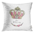 thumbnail image 1 of BSDHOME Pink Crown Princess Accessories Hand Drawn Graphic Nursery Pillow Case 16x16 Inches Pillowcase, 1 of 1