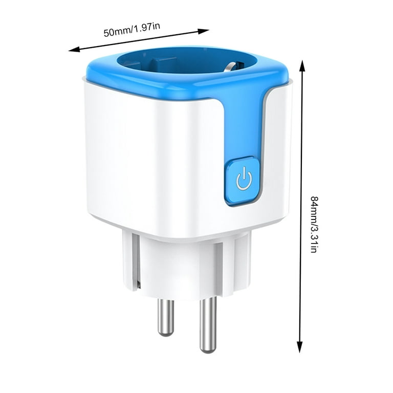 WiFi Smart Plug 20A with Power Monitor EU Plug Smart Life Control (Blue), Size: 84.00