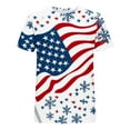thumbnail image 3 of Elvqul Fourth of July T-Shirts for Women White Short Sleeve Tops American Flag Patriotic Pullover Crew Neck Independence Womens Shirts Eagle, 3 of 5