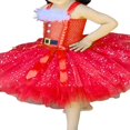 thumbnail image 2 of Filles de Noël Glisser Robe Sans Manches Noeud Tulle Patchwork, 2 of 9