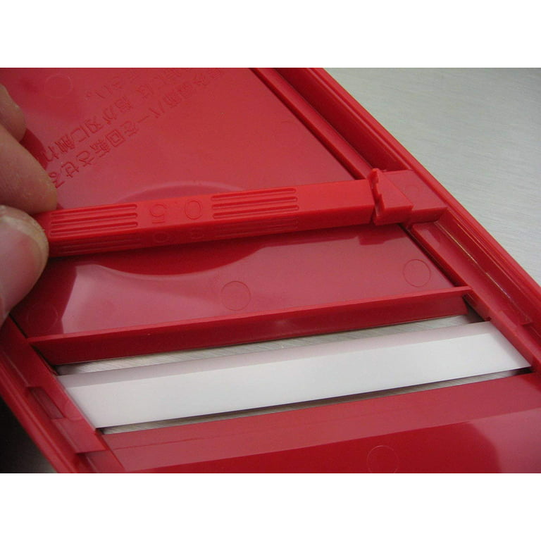Kyocera Advanced Ceramic Adjustable Mandoline Vegetable Slicer w/  Handguard-Red 