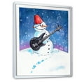 thumbnail image 2 of Designart Christmas Snowman Playing Guitar II Traditional Floating Frame Wall Art, 2 of 4