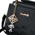 thumbnail image 3 of Stylago Womens Handbags Purses Embroidery Top Handle Tote Bags Crystal Pendant Crossbody Shoulder Bags for Ladies Work Black, 3 of 7
