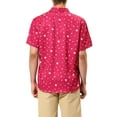 thumbnail image 3 of MODA NOVA Big & Tall Men's Star Print Shirt Button Down Short Sleeves Shirts Rose Red LT, 3 of 6