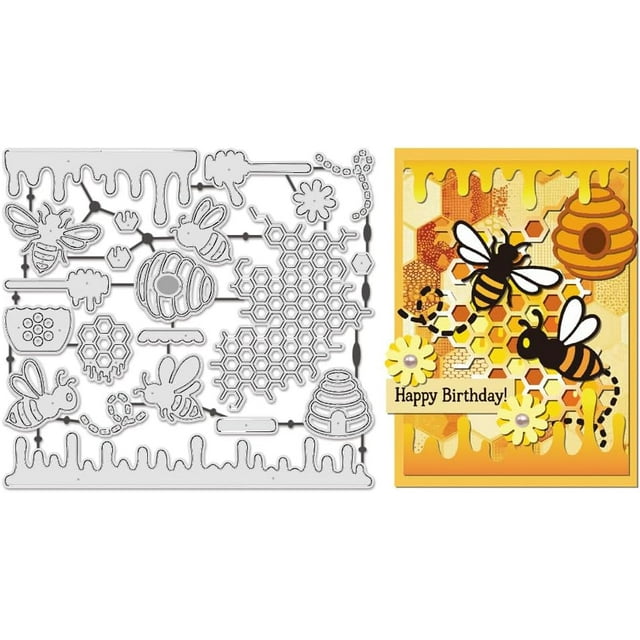 Troqueles de metal con forma de panal de abejas para hacer tarjetas, troqueles de panal de abejas, plantilla de repujado de acero al carbono con forma de animal, plantilla para álbumes de recortes.