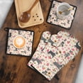 thumbnail image 5 of Schnauzer Dog and Flower Kitchen Oven Mitt and Pot Holder Sets 4 Pcs for Baking, Cooking and Grilling, Heat Resistant Up To 392 °F, 5 of 7