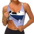 thumbnail image 3 of Salouo Bernese Mountain Dog Sitting Bath Tub Print Sports Bras for Women,Womens Round Neck Sports Bra Workout Crop Tank Tops Padded with Built in Shelf Yoga Bra-X-Large, 3 of 8
