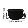 thumbnail image 6 of husxh Women Trendy Crossbody Bag Pu Leather Chest Bag Stylish Hobo Bag Solid Color Half Moon Crossbody Bag Adjustable Wide Strap Ladies Commuting Bag, 6 of 9