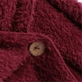 thumbnail image 5 of ZQGJB Fashion Jackets for Women Winter Sherpa Hooded Jacket Long Sleeve Teddy Bear Coats Button Down Fleece Faux Warm Cardigans Outwear Tops with Pockets Wine XL, 5 of 8