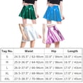 thumbnail image 4 of IBTOM CASTLE Women Shiny Metallic Flared Pleated A-Line Ballet Dance Flared Skater Skirt S Gold, 4 of 8