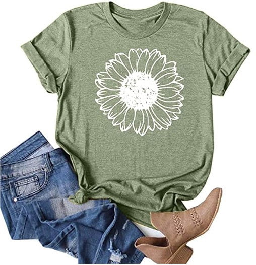 Sunflower Graphic Tee Shirt Cute Flower 