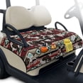 thumbnail image 2 of COEQINE Universal Golf Cart Seat Cover for 2-Seaters, Folds Like a Bag with Handle, 51.2x30.3 Inch Fit for EZGO/Yamaha/Club Car, 4-Pocket, Machine Washable, Rustic American Tribal Cow Print, 2 of 8