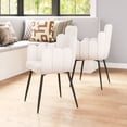 thumbnail image 6 of Noosa Dining Chair Ivory Dining Chair, Modern Style, Shearling style fabric, Plywood, Indoor Dining, 6 of 12