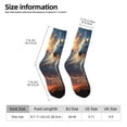 thumbnail image 5 of Yiaed Starry Light White Horse Print Great elasticity Crew Socks Sports socks for Men and Women, 5 of 5